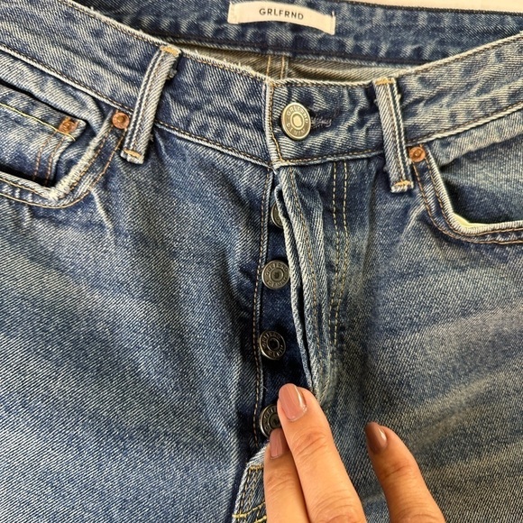 GRLFRND Jeans The Karolina High Rise Straight Crop in close to You Button Fly - Picture 9 of 9